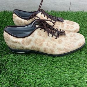 FootJoy Women's 8.5 Tailored Collection Golf Shoes, Cheetah/Dark Brown